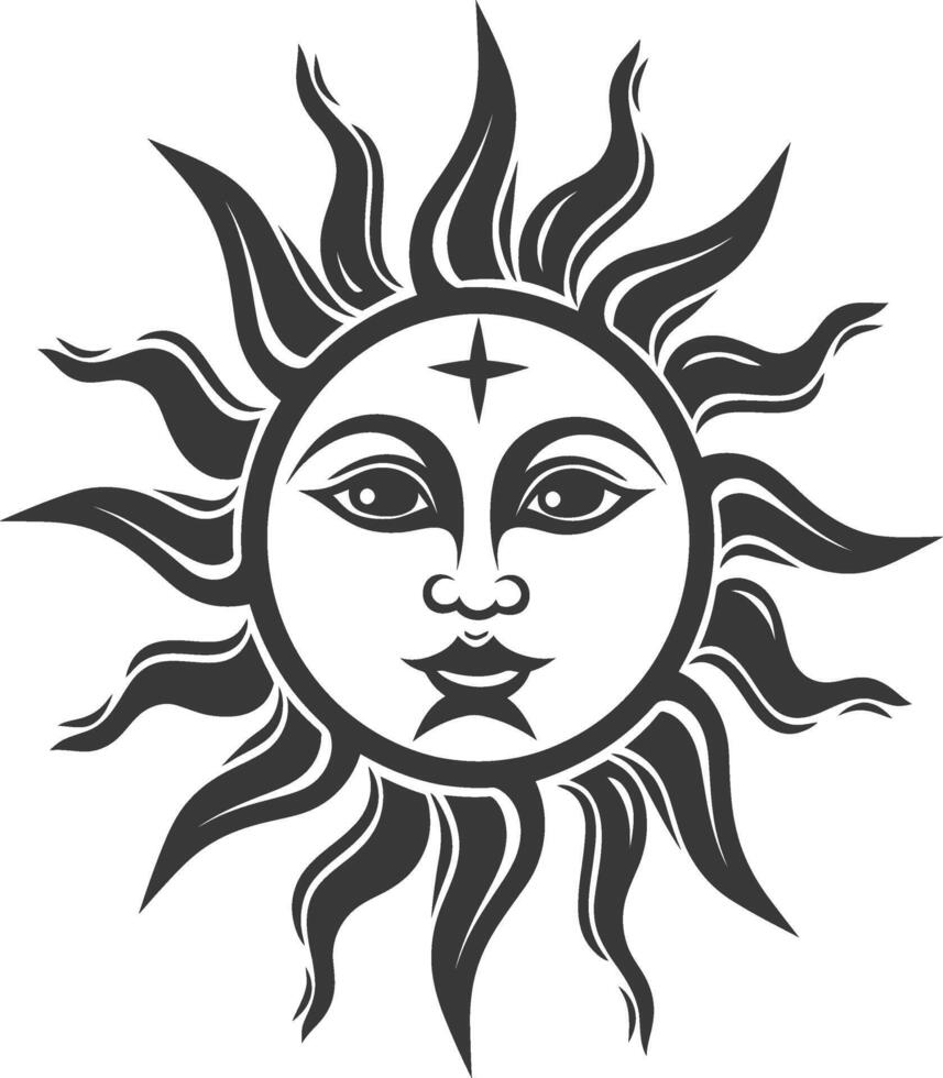 silhouette logo or symmbol of sun black color only vector