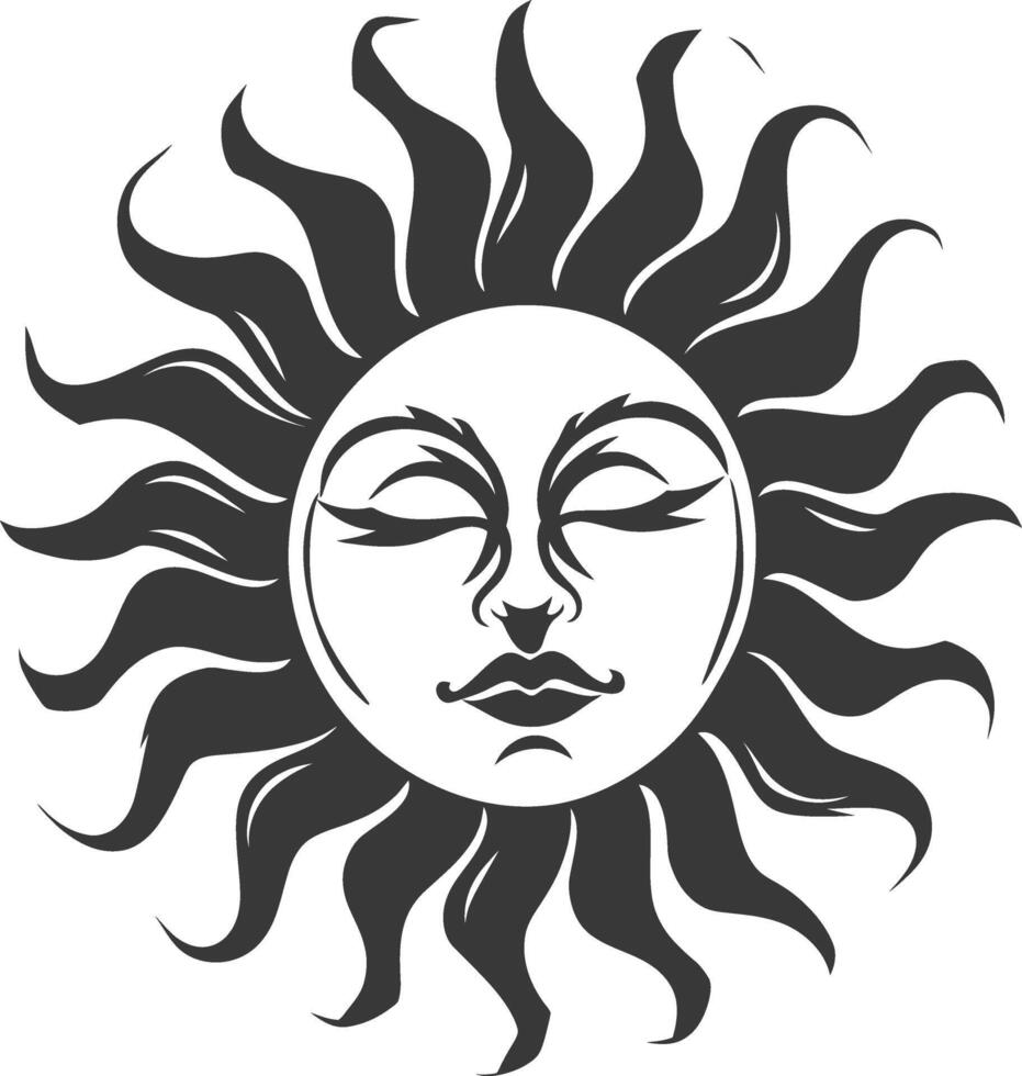 silhouette logo or symmbol of sun black color only vector