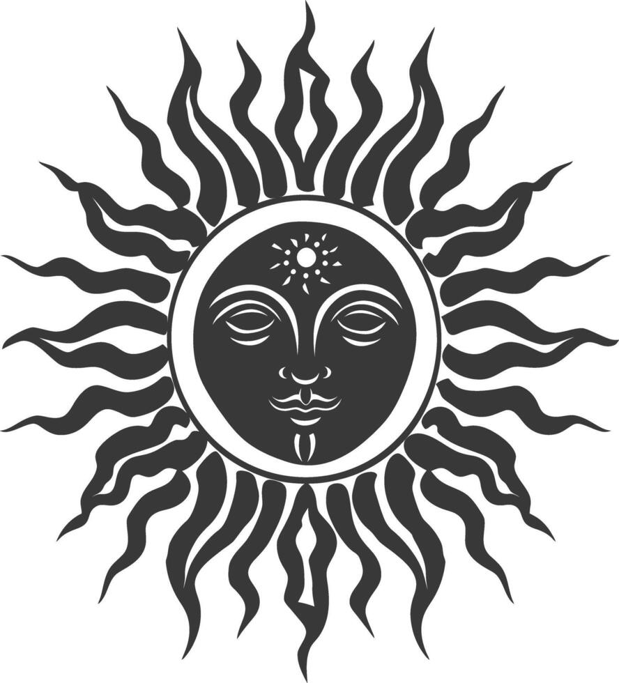 silhouette logo or symmbol of sun black color only vector