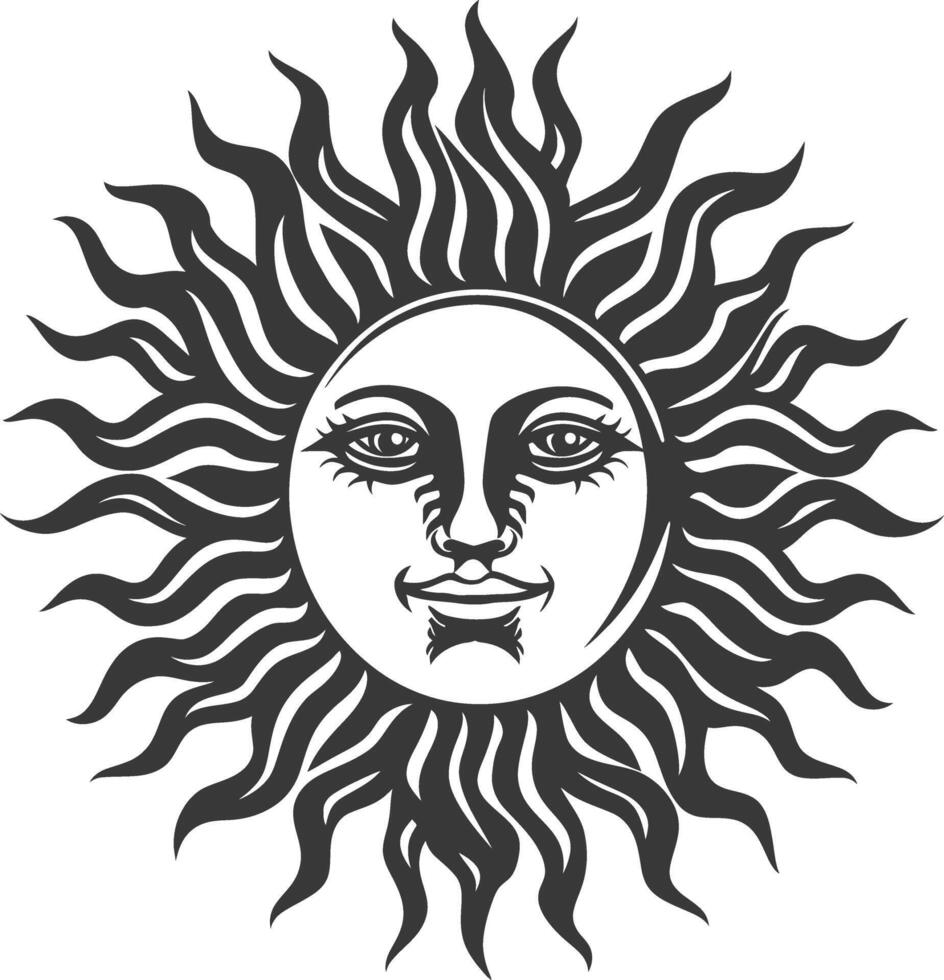 silhouette logo or symmbol of sun black color only vector