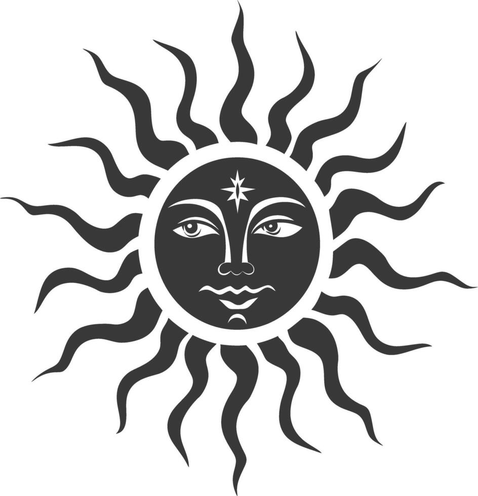 silhouette logo or symmbol of sun black color only vector