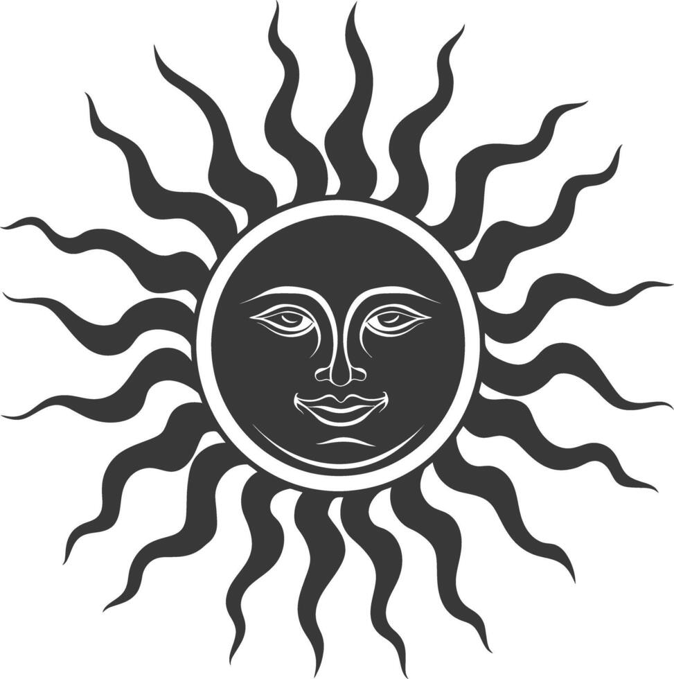 silhouette logo or symmbol of sun black color only vector