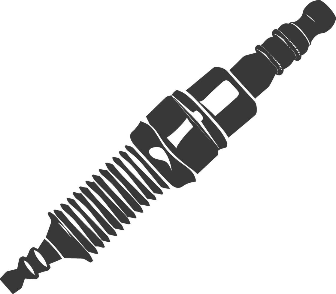 silhouette spark plug black color only vector