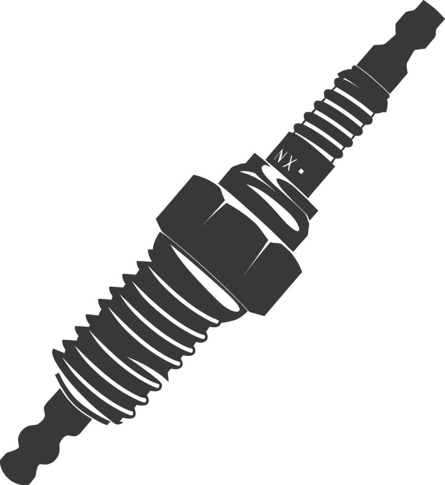 silhouette spark plug black color only vector