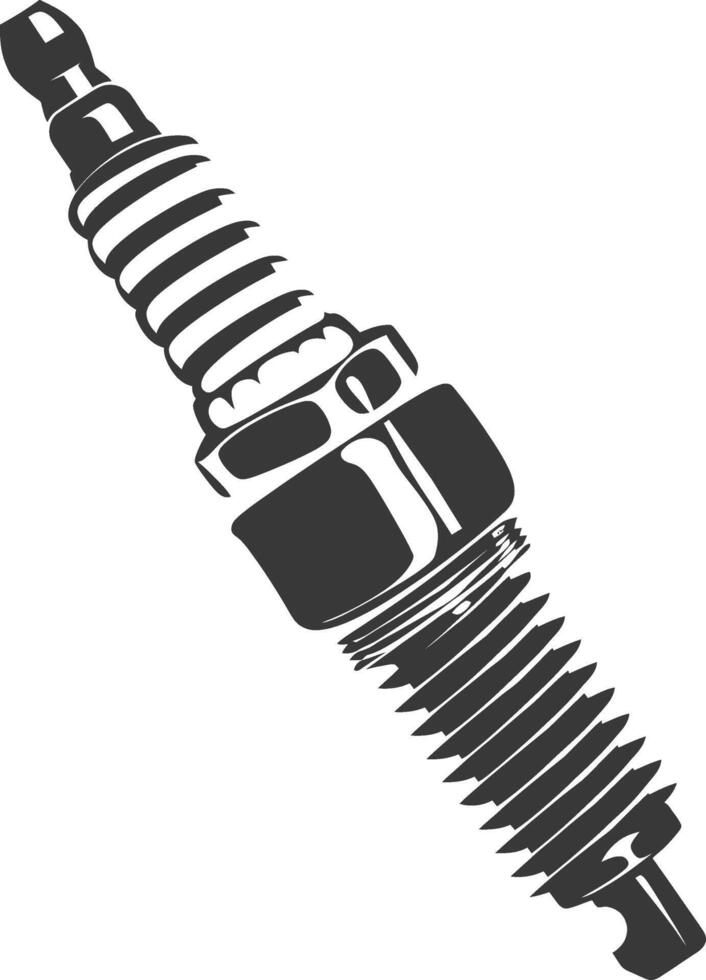 silhouette spark plug black color only vector