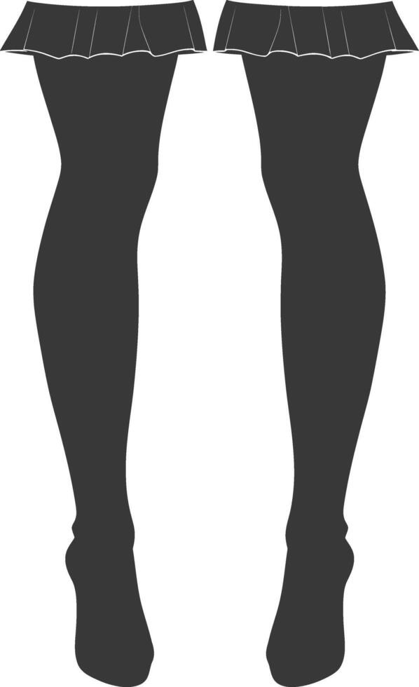 silhouette stockings black color only vector