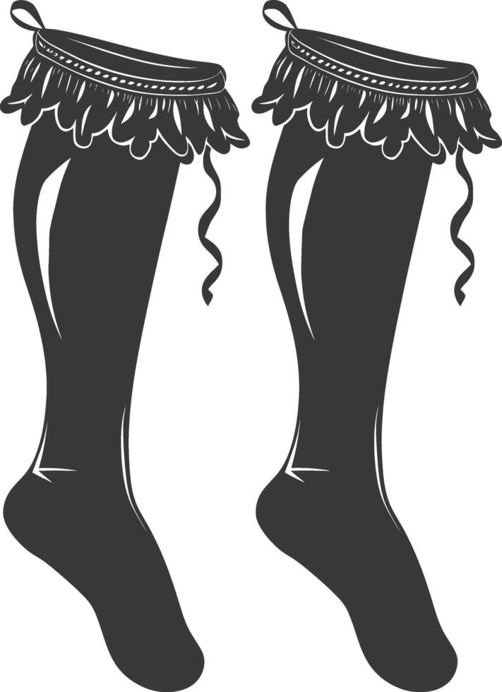 silhouette stockings black color only vector