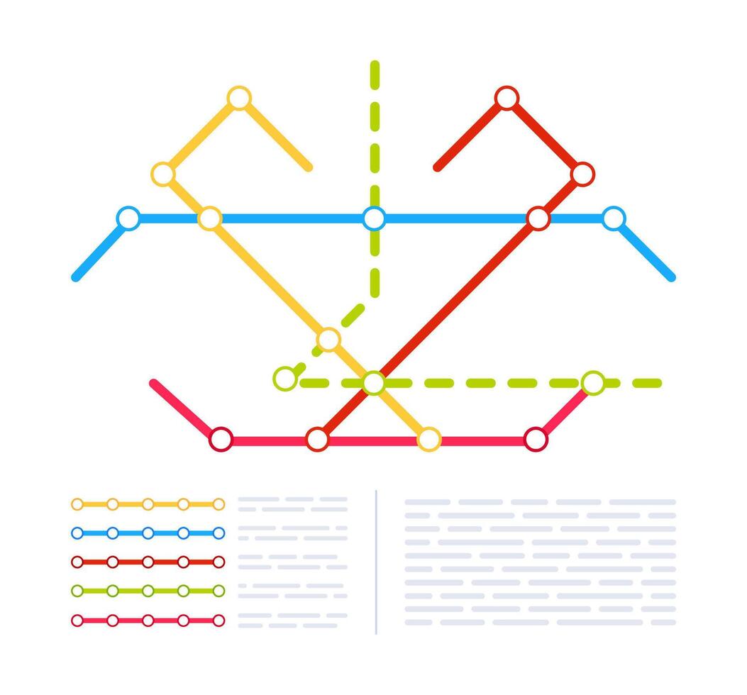 Metro subway city map. Underground transport system. Public transport vector