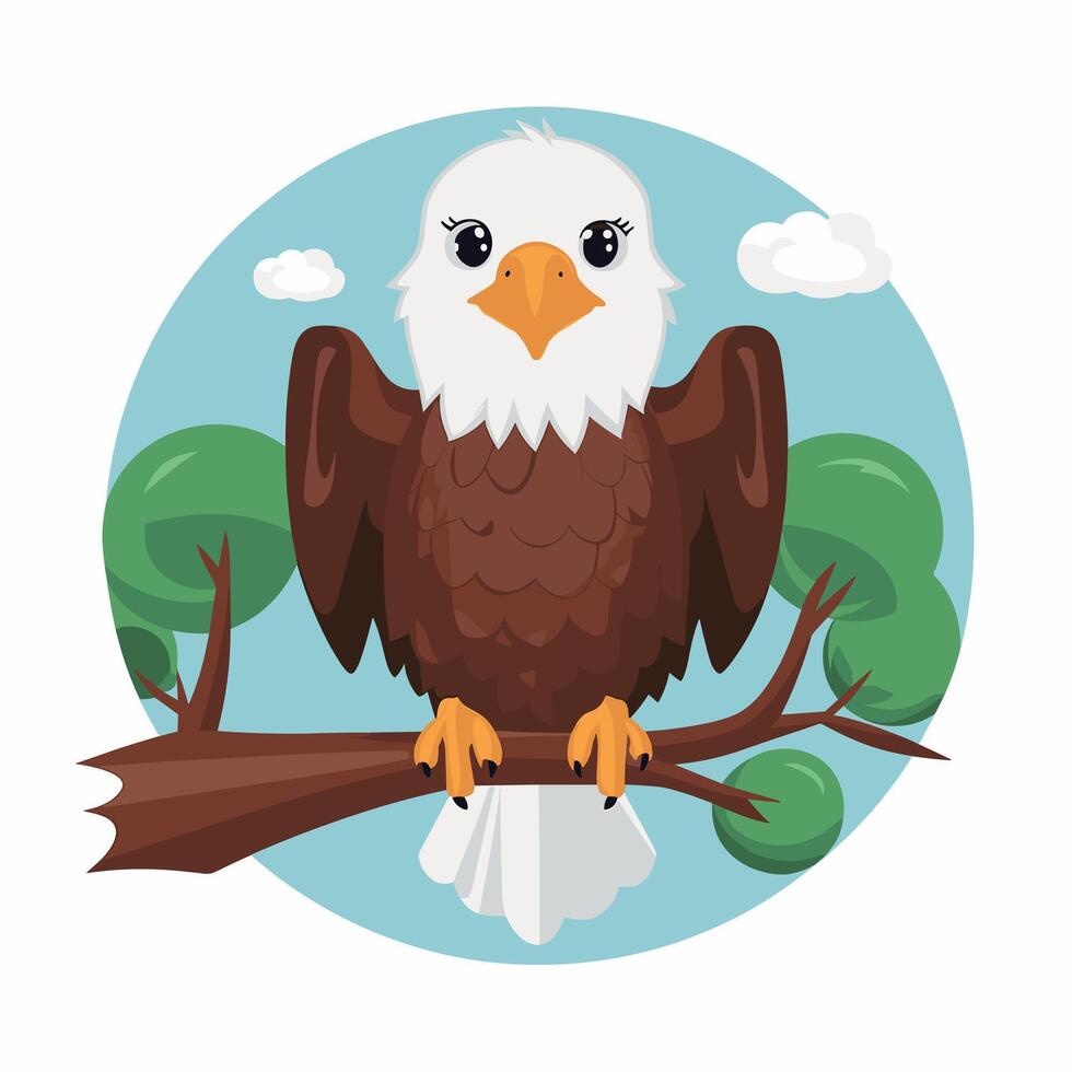 Eagle bird isolated flat illustration vector