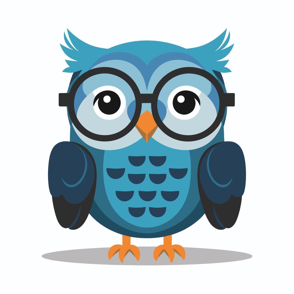 Cute cartoon owl funny animal. illustration. vector