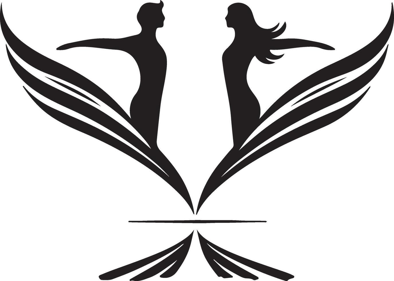 Couple silhouette set falling in love different poses isolated on white background vector