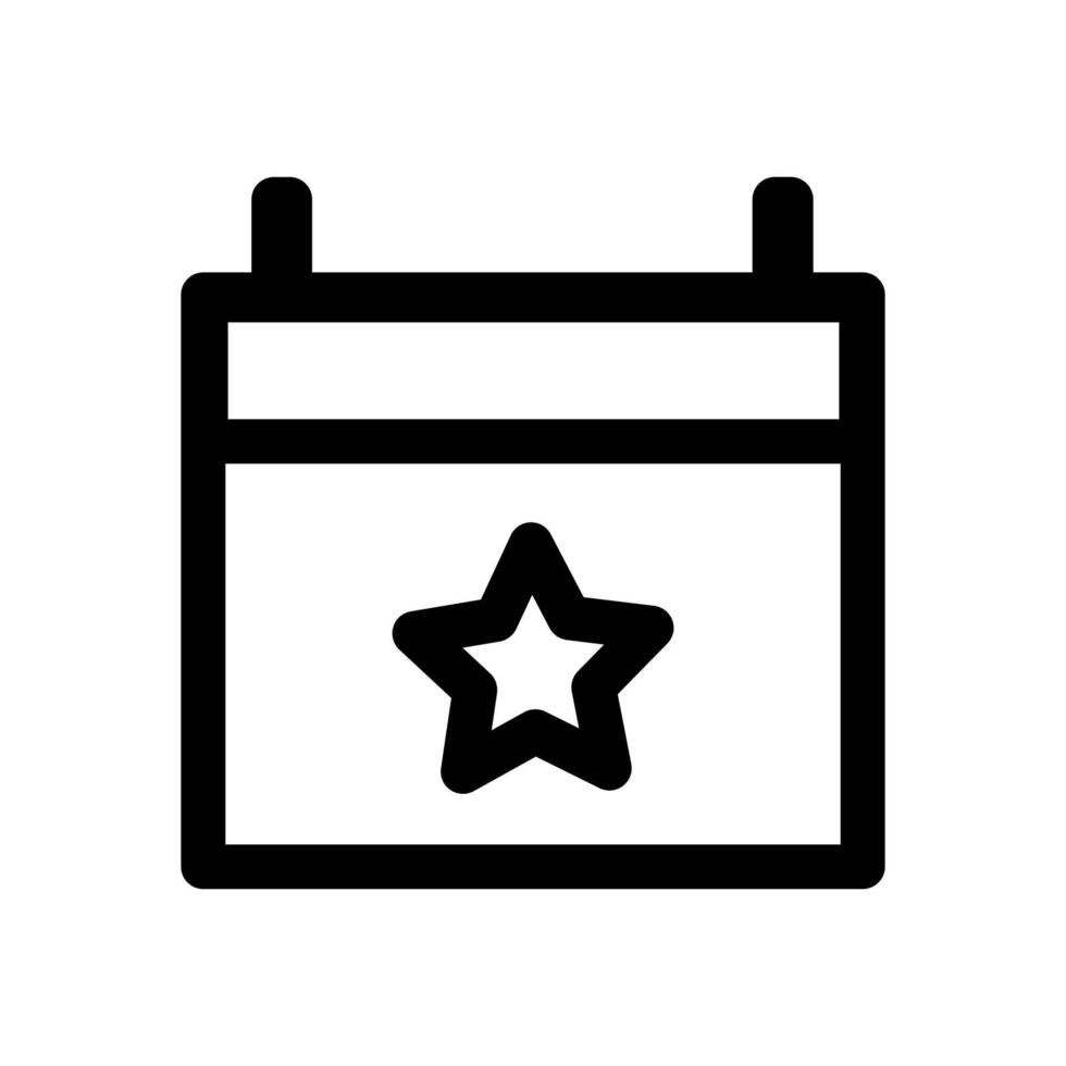 calendar icon with star sign vector