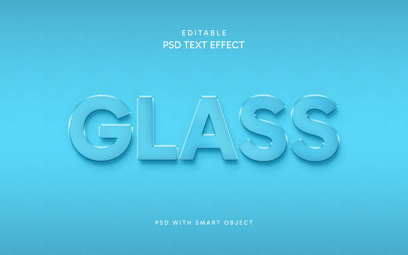 Glass Text Style Effect psd