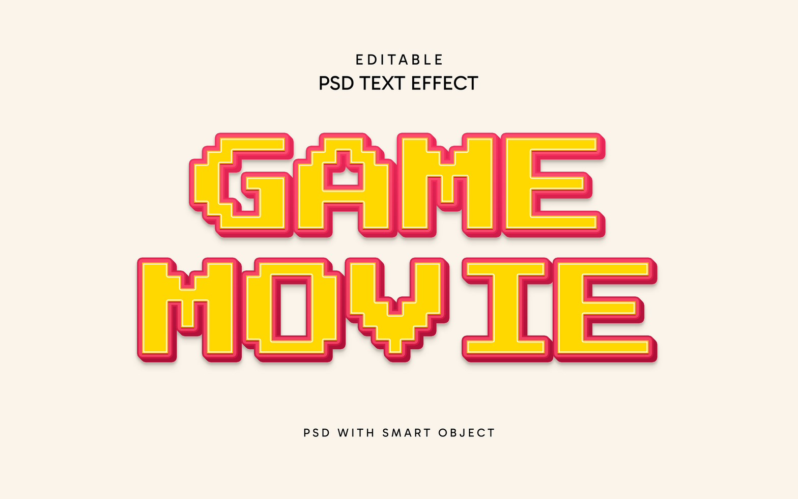 Projeto jogos filme texto efeito psd