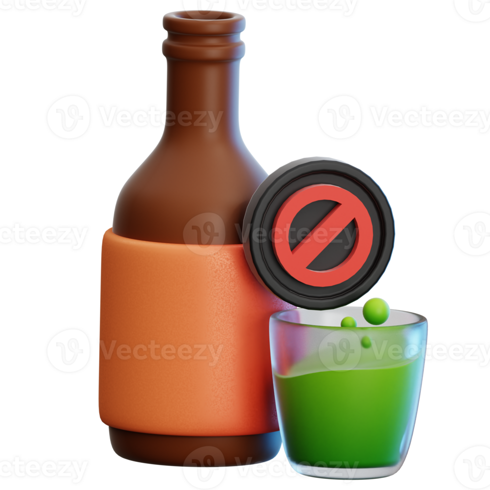 NO ALCOHOL 3d Illustration for web, app, infographic, etc png