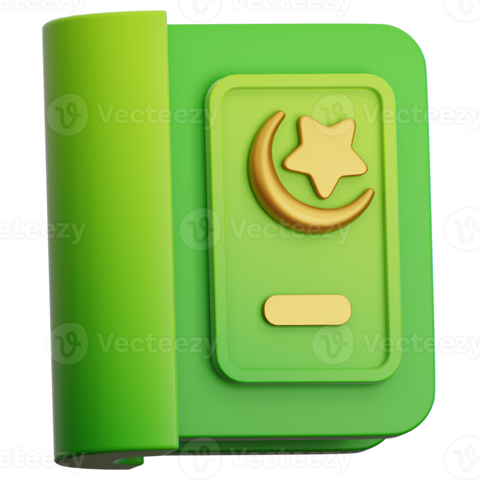 Al Quran 3d Illustration for web, app, infographic, etc png