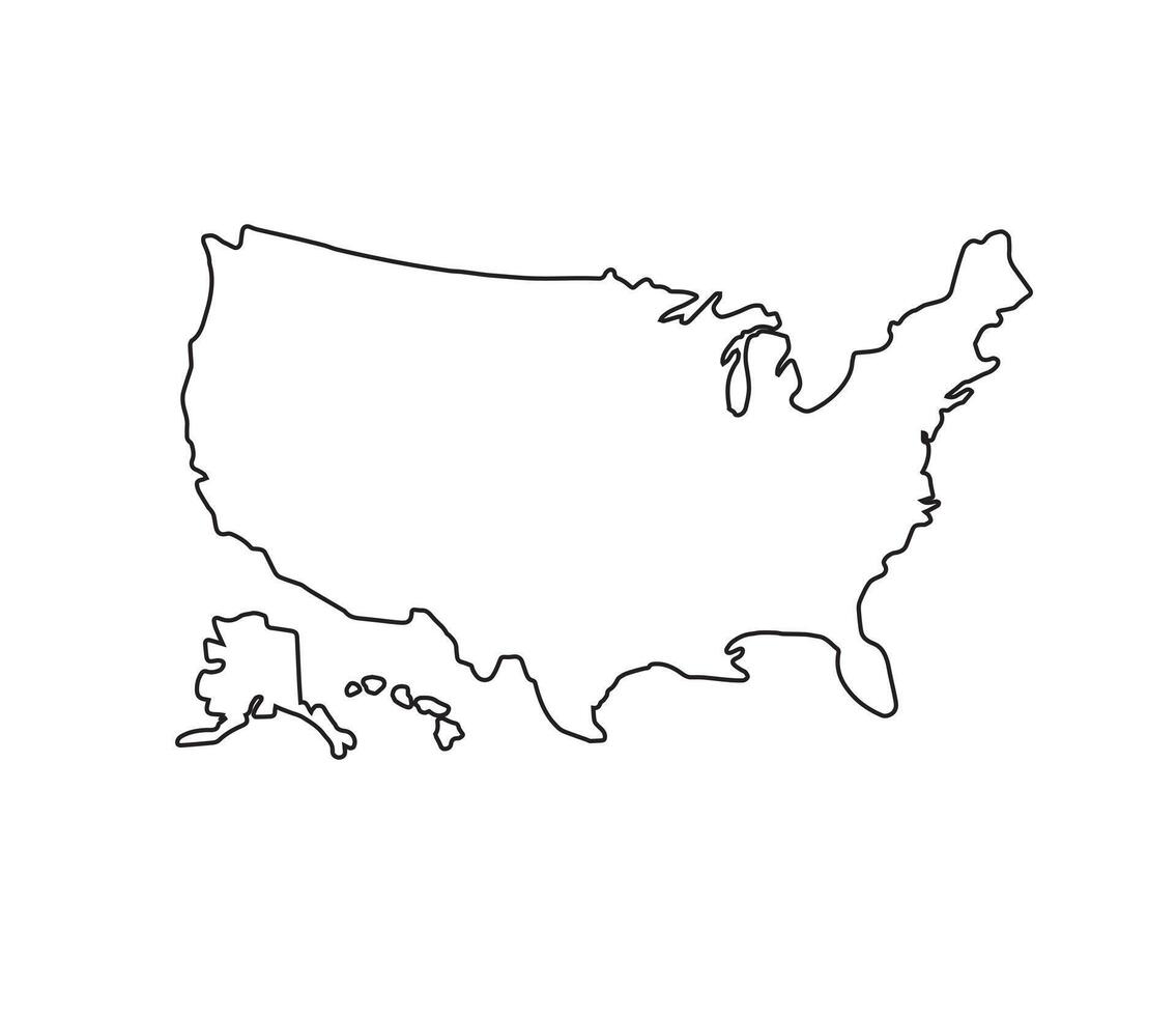 usa map silhouette vector