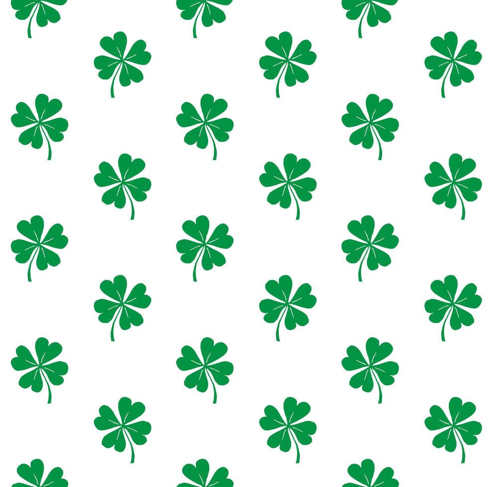 Seamless pattern of hand drawn shamrock vector
