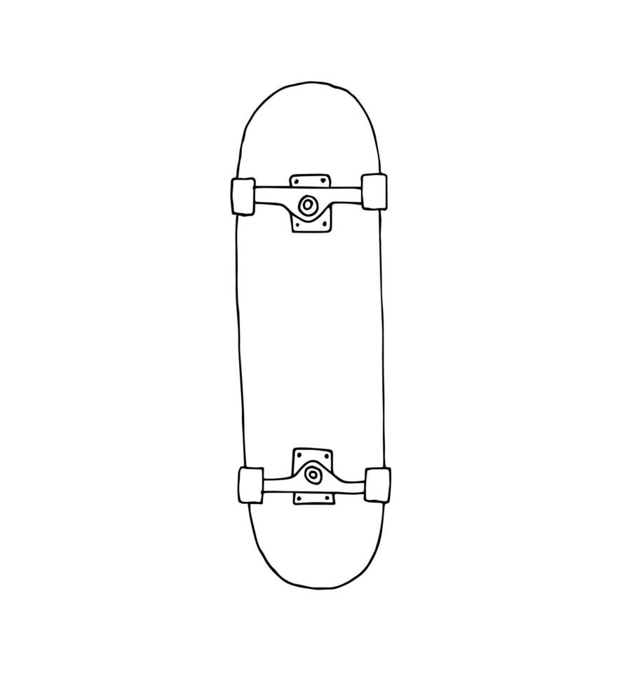 Hand drawn doodle sketch outline skateboard vector