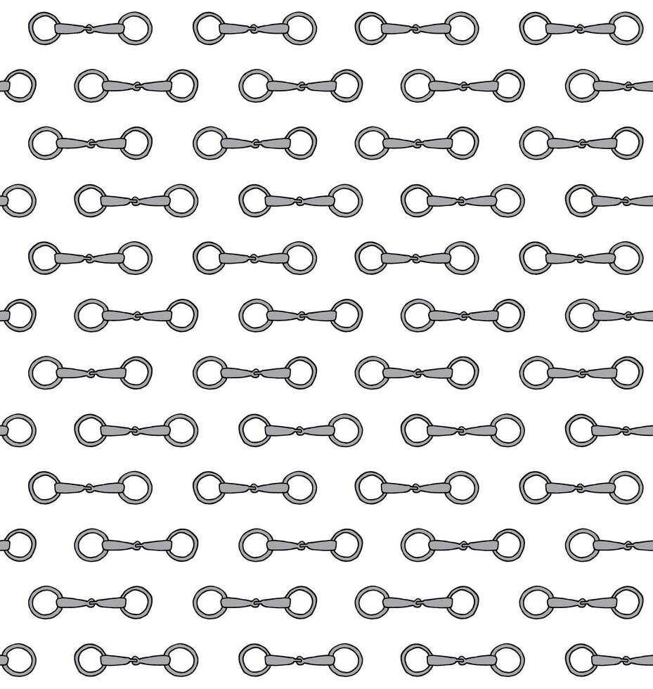 Seamless pattern of doodle horse bit vector