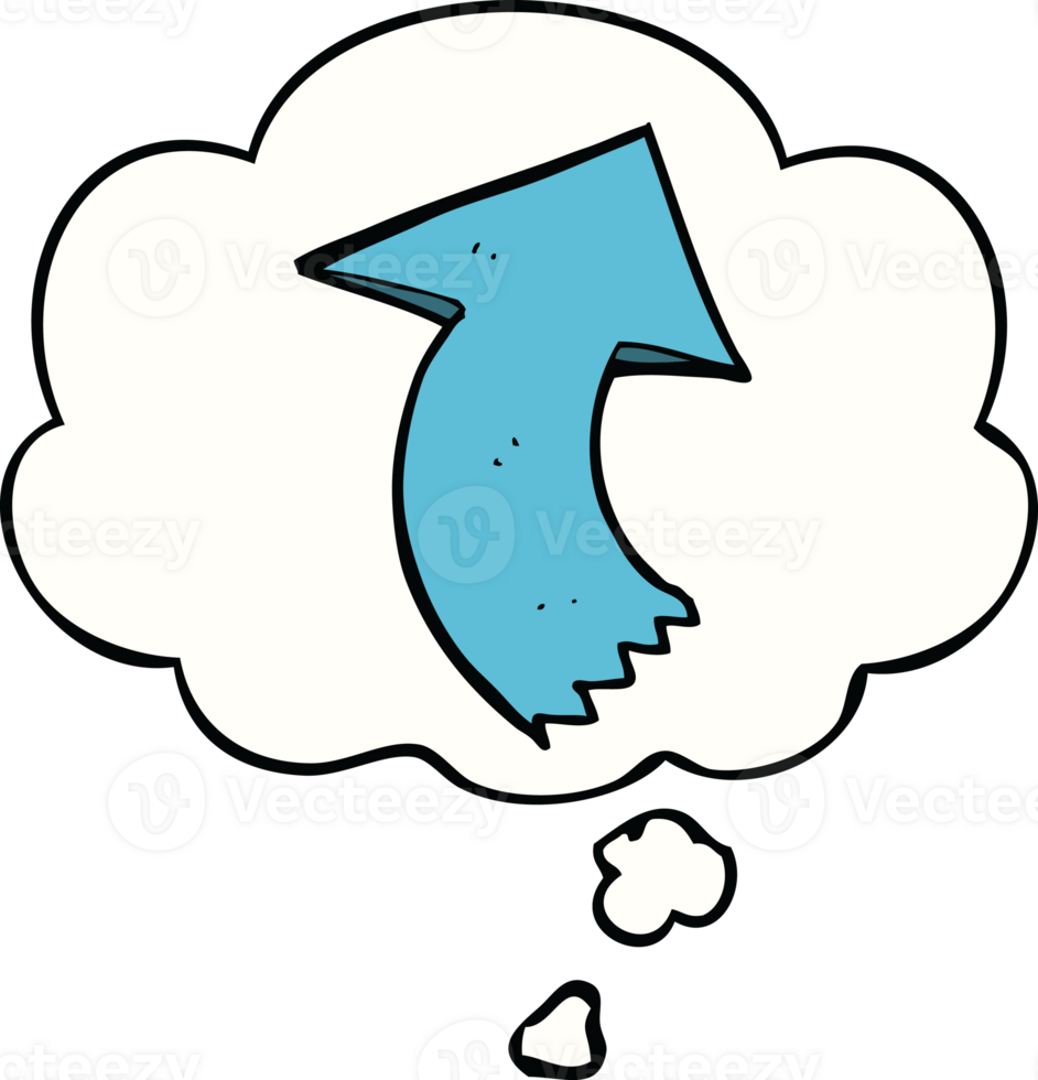 cartoon pointing arrow with thought bubble png