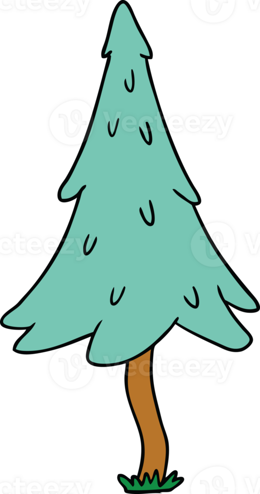 hand drawn cartoon doodle of woodland pine trees png