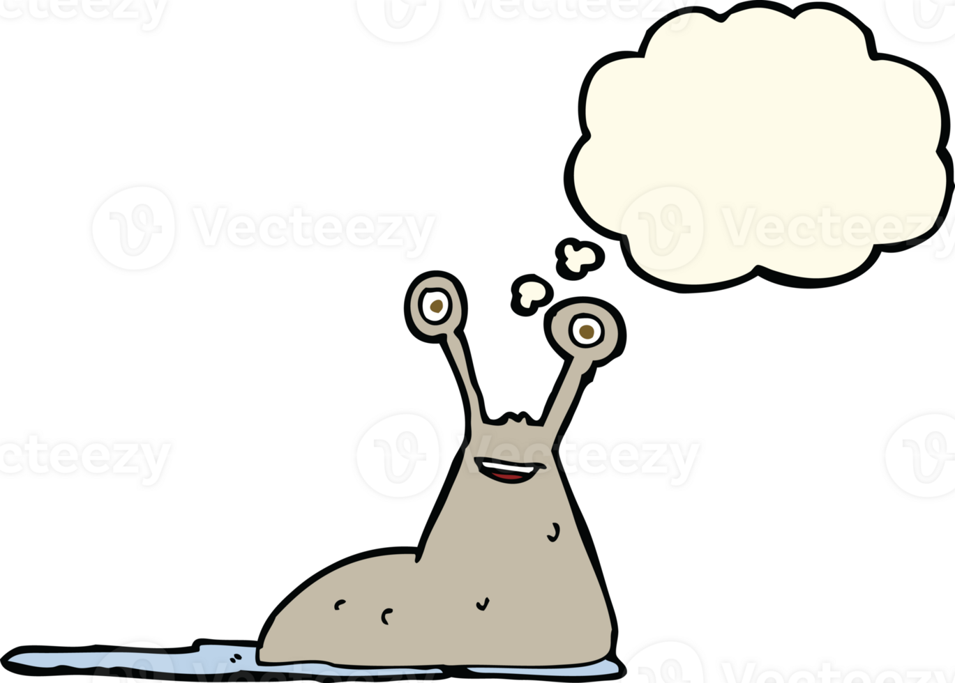 cartoon slug with thought bubble png