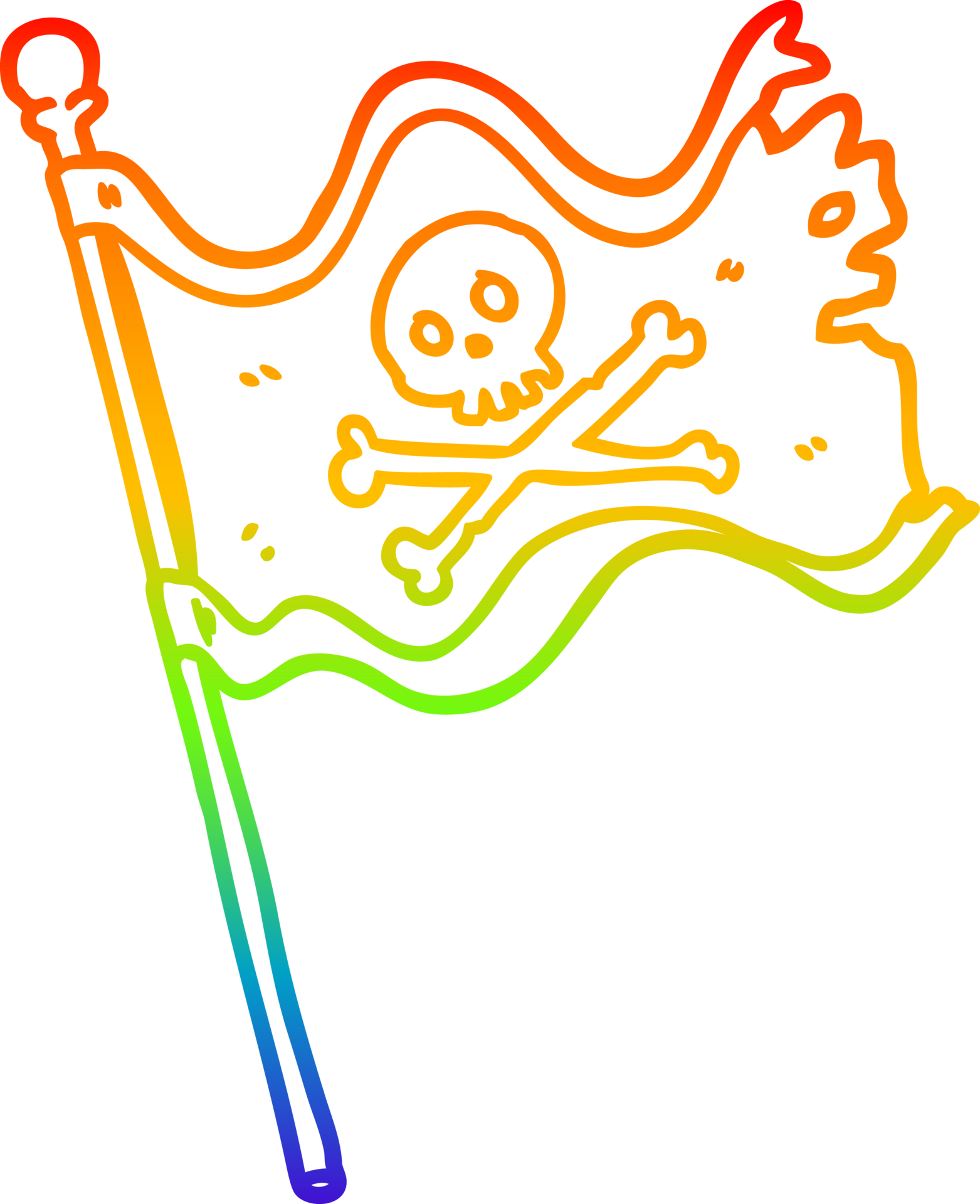 Rainbow Gradient Line Drawing Of A Pirate Flag 44908435 PNG pirate-flag-logo