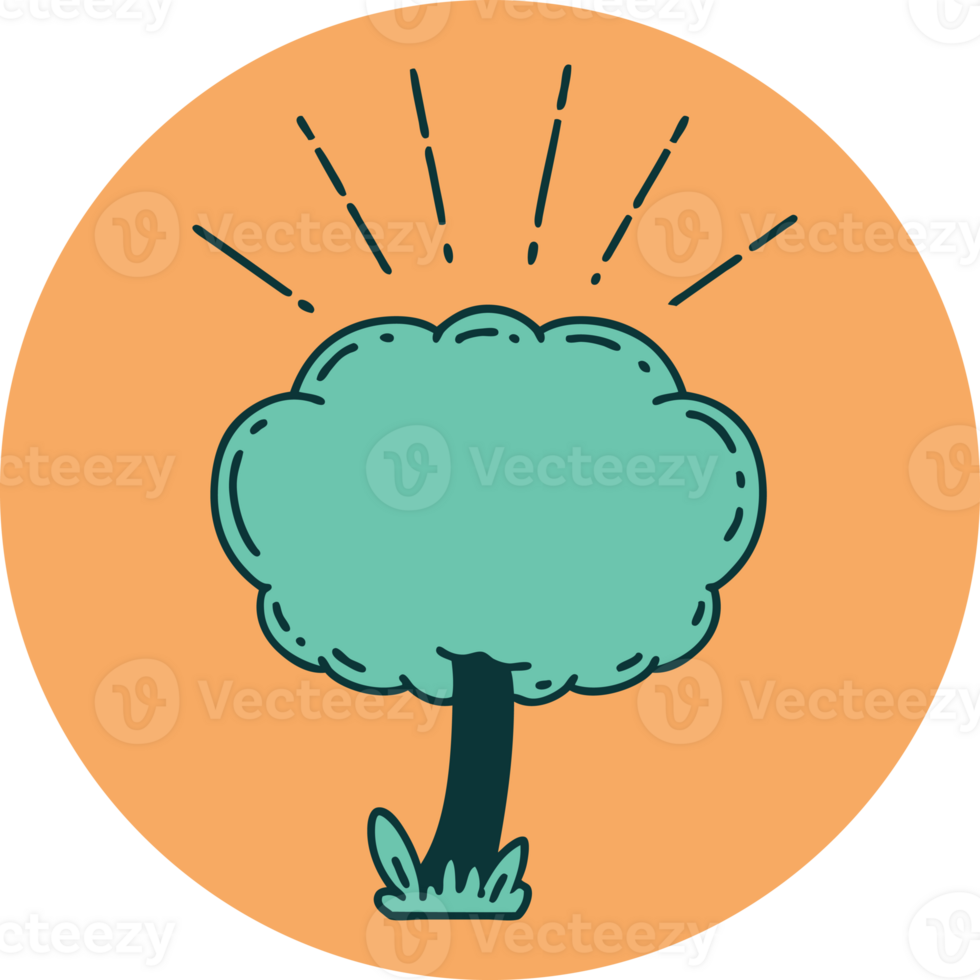 icon of a tattoo style tree png