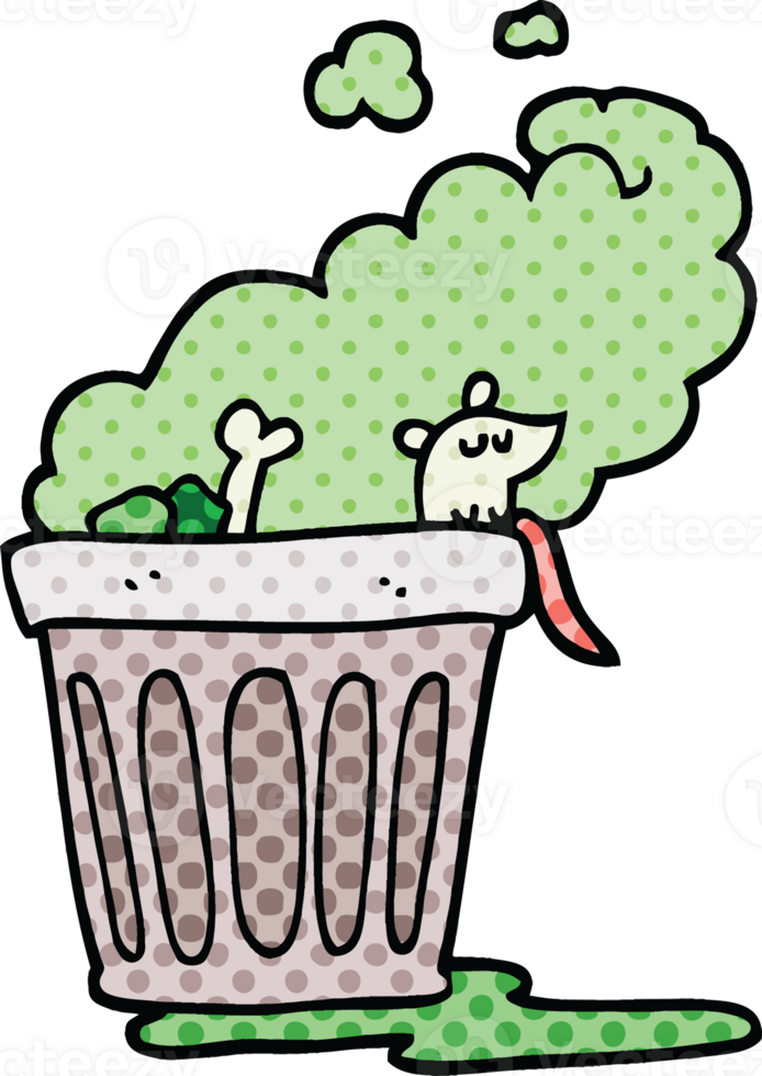 comic book style cartoon smelly garbage can png