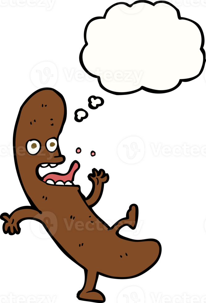 cartoon sausage with thought bubble png