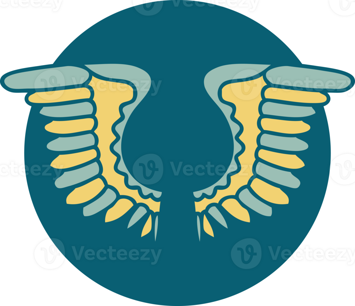 iconic tattoo style image of a wing png