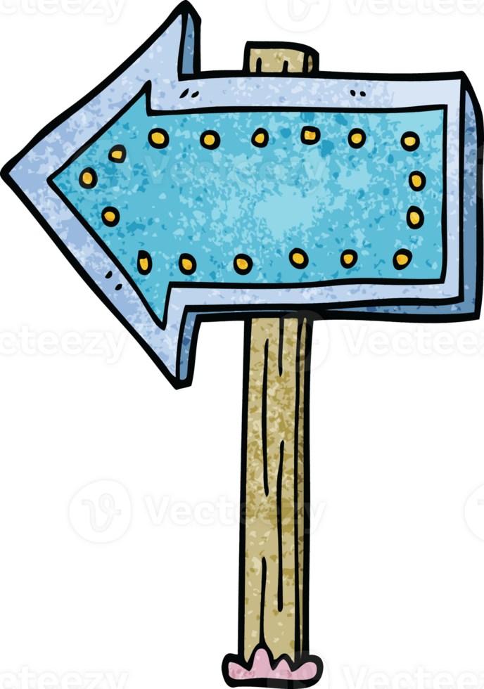 cartoon doodle light up arrow png