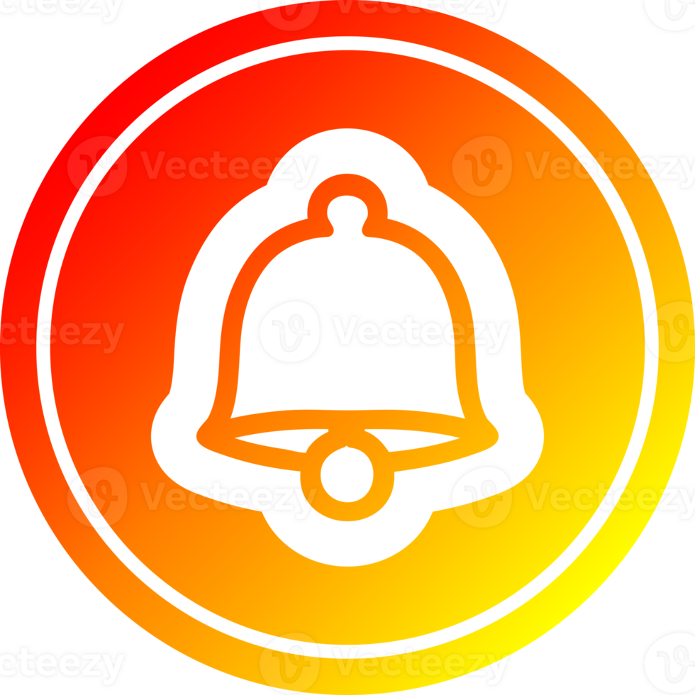 old bell circular icon with warm gradient finish png
