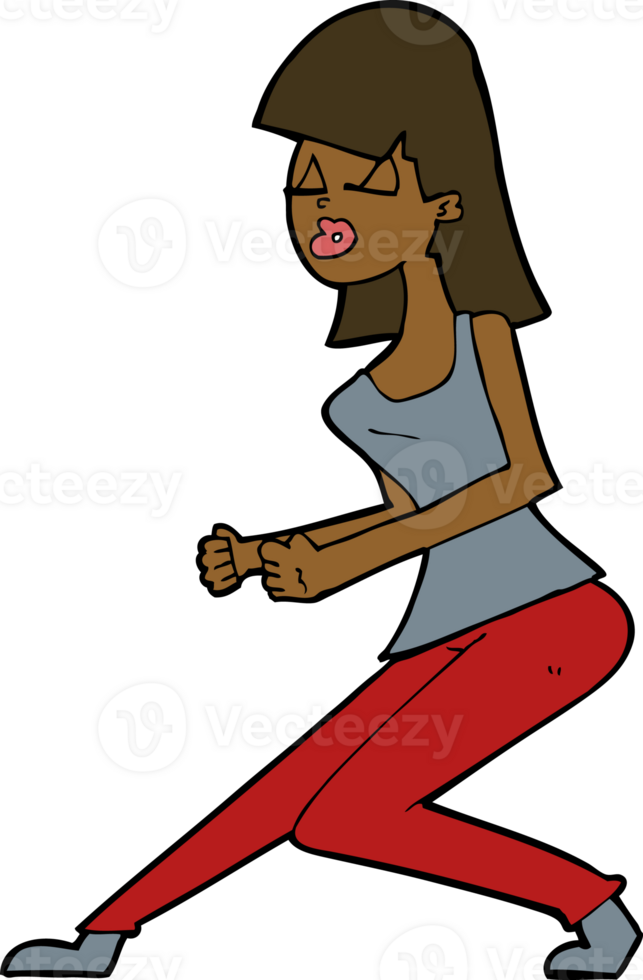 cartoon crazy dancing girl png