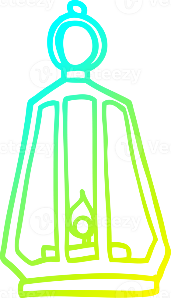 cold gradient line drawing of a cartoon lamp png