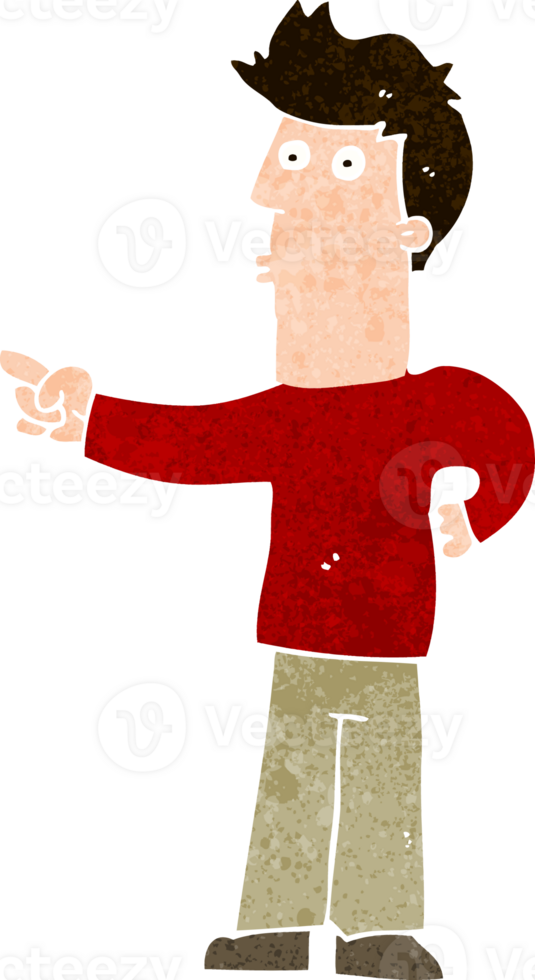 cartoon curious man pointing png