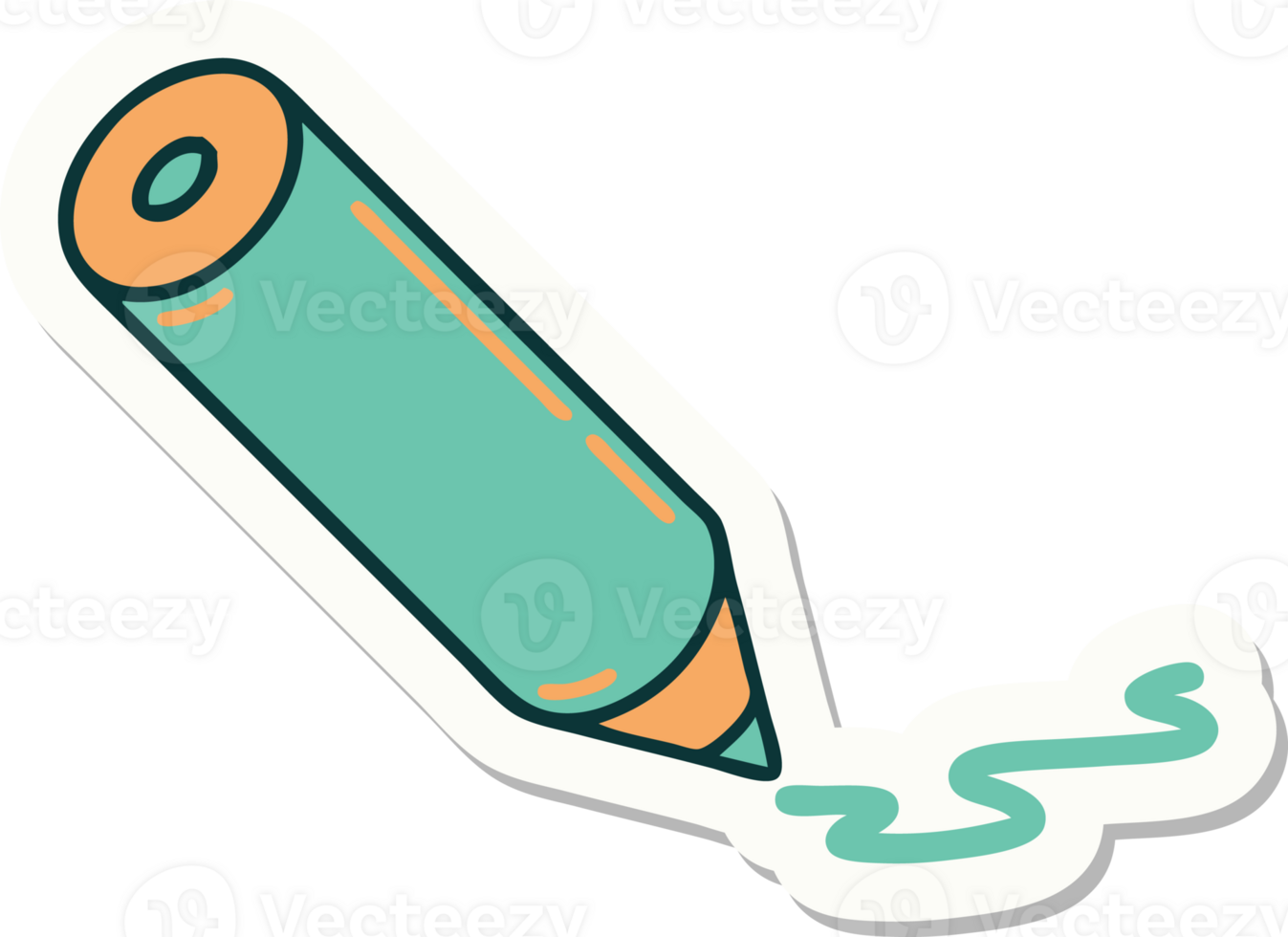 sticker of tattoo in traditional style of a coloring pencil png