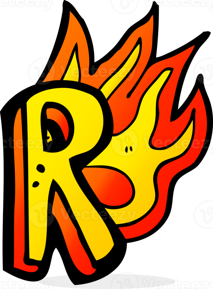 cartoon flaming letter png