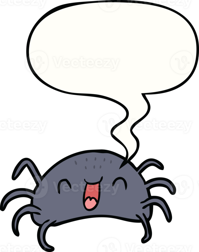 cartoon halloween spider with speech bubble png