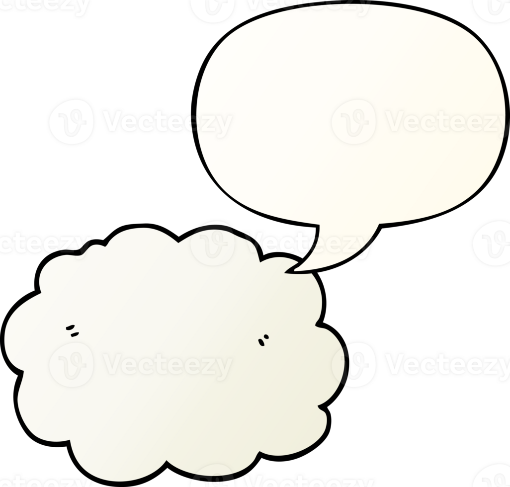 cartoon cloud with speech bubble in smooth gradient style png