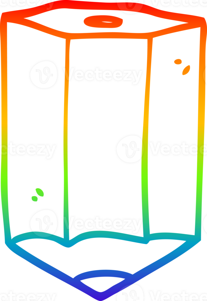rainbow gradient line drawing of a cartoon colored pencil png