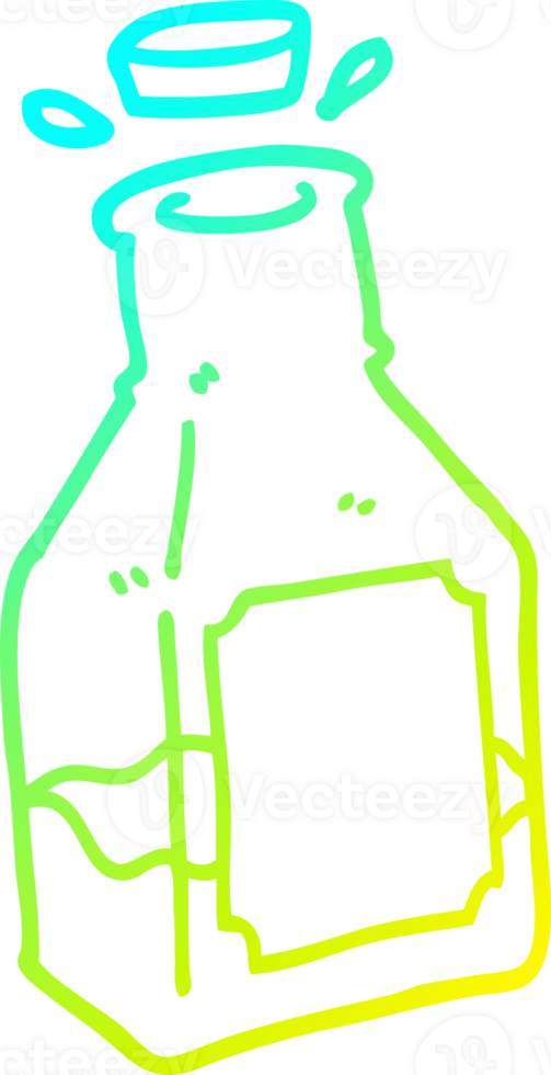 cold gradient line drawing of a cartoon drink in decanter png