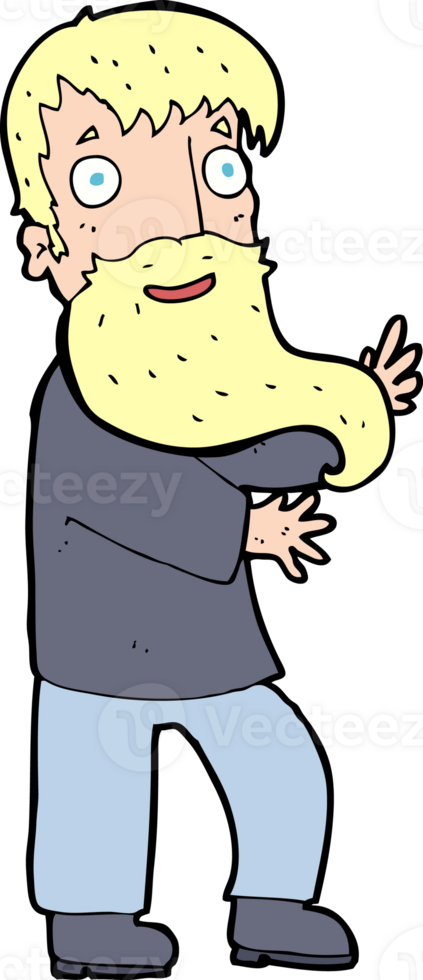 cartoon excited bearded man png