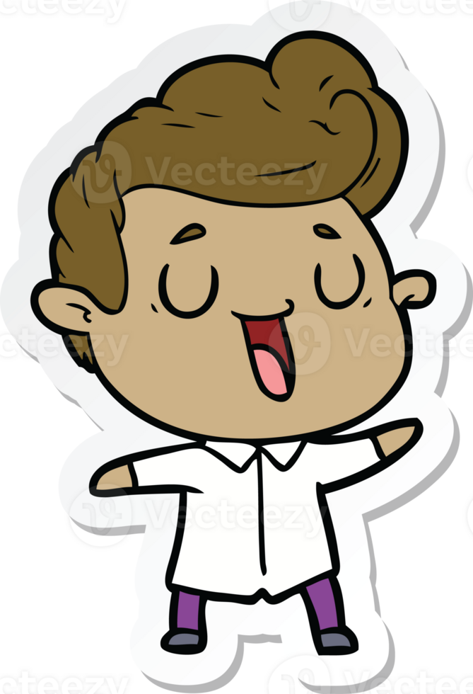 sticker of a happy cartoon man png