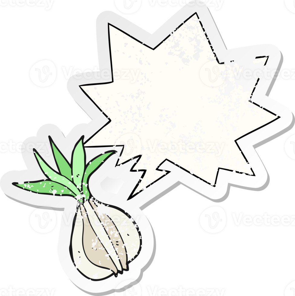 cartoon onion with speech bubble distressed distressed old sticker png