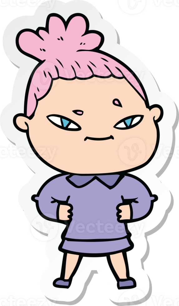 sticker of a cartoon woman png