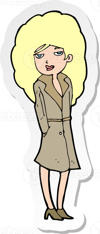 sticker of a cartoon female spy png