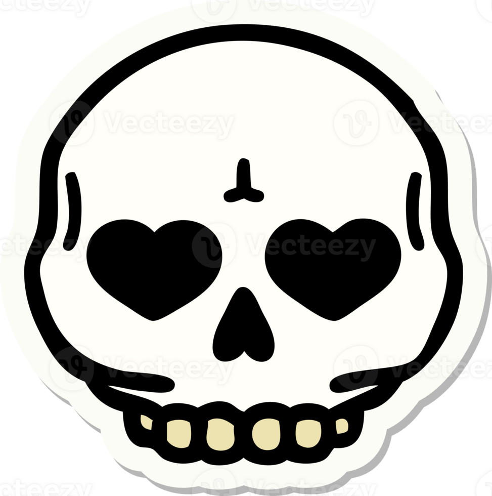 sticker of tattoo in traditional style of a skull png