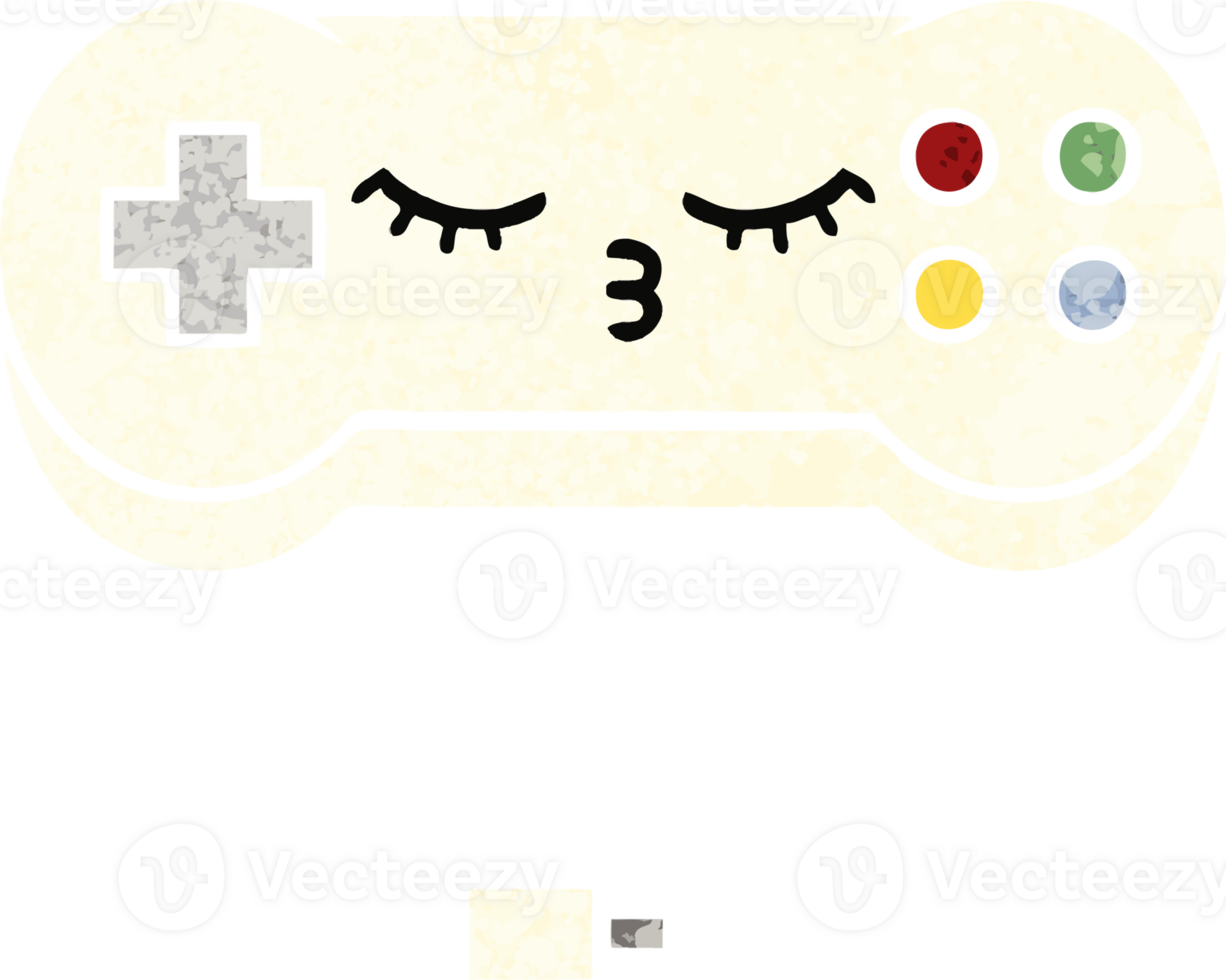 retro illustration style cartoon of a game controller png